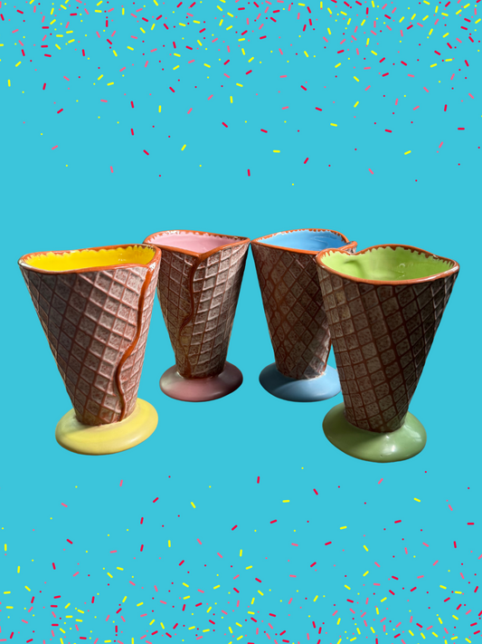 Colorful Ice Cream Cone Cups (Set of 4)